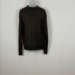 Baracuta Long Sleeve Rayon Blend Textured Crewneck Mens L Brown Pullover Sweater